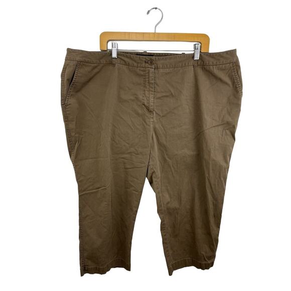 Talbots Pants Women's Brown Signature Pockets Business Capri Casual Basic Career - Picture 1 of 10